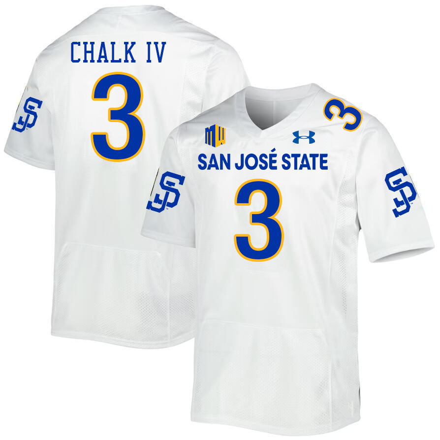 #3 Floyd Chalk IV SJSU Jersey,San Jose State Spartans Football Jersey College Uniforms-White #3 Floyd Chalk IV SJSU Jersey,San Jose State Spartans Football Jersey College Uniforms-White